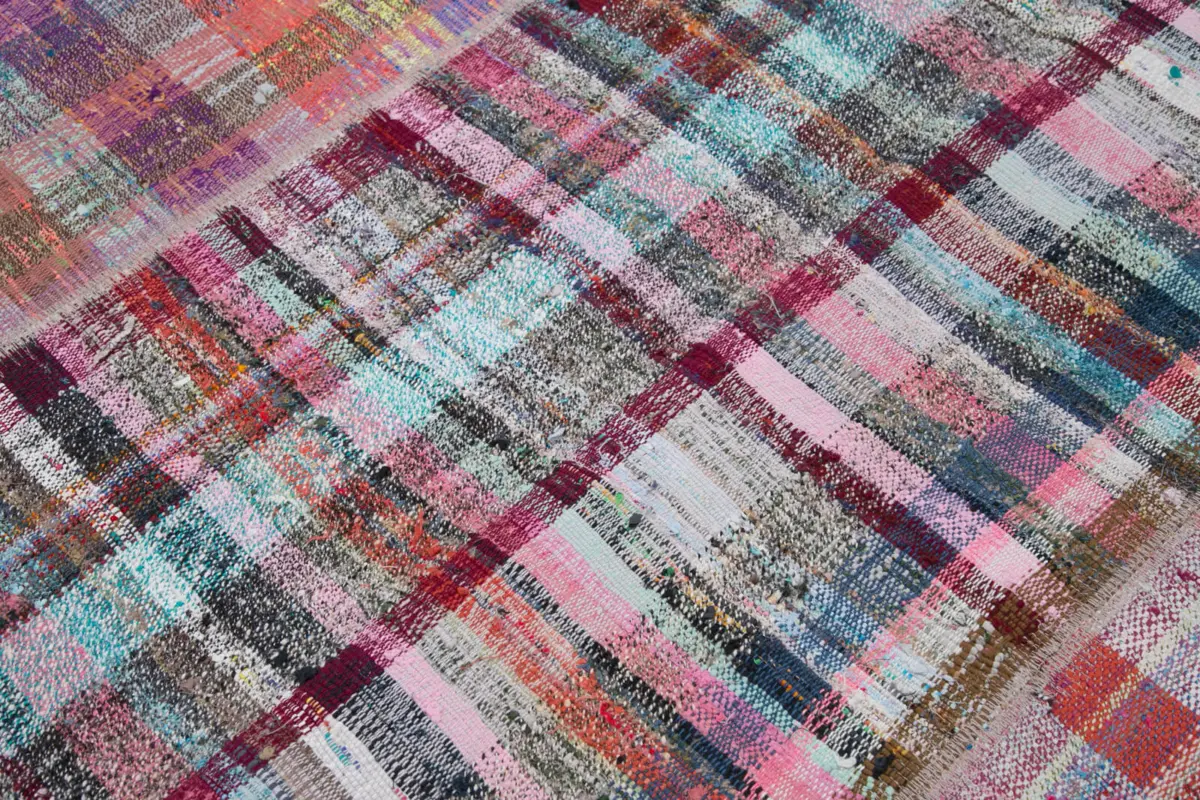 Chaput Patchwork Multi Renk Pamuk Üzerine Yün El Dokuma Kilim-199x297 - Görsel 6