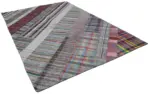 Chaput Patchwork Multi Renk Pamuk Üzerine Yün El Dokuma Kilim-203x303 - Görsel 2