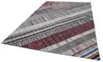 Chaput Patchwork Multi Renk Pamuk Üzerine Yün El Dokuma Kilim-203x303 - Görsel 3