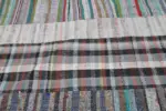Chaput Patchwork Multi Renk Pamuk Üzerine Yün El Dokuma Kilim-203x303 - Görsel 6
