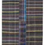 Chaput Patchwork Multi Renk Pamuk Üzerine Yün El Dokuma Kilim-196x300