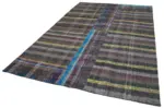 Chaput Patchwork Multi Renk Pamuk Üzerine Yün El Dokuma Kilim-196x300 - Görsel 3