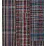 Chaput Patchwork Multi Renk Pamuk Üzerine Yün El Dokuma Kilim-200x300