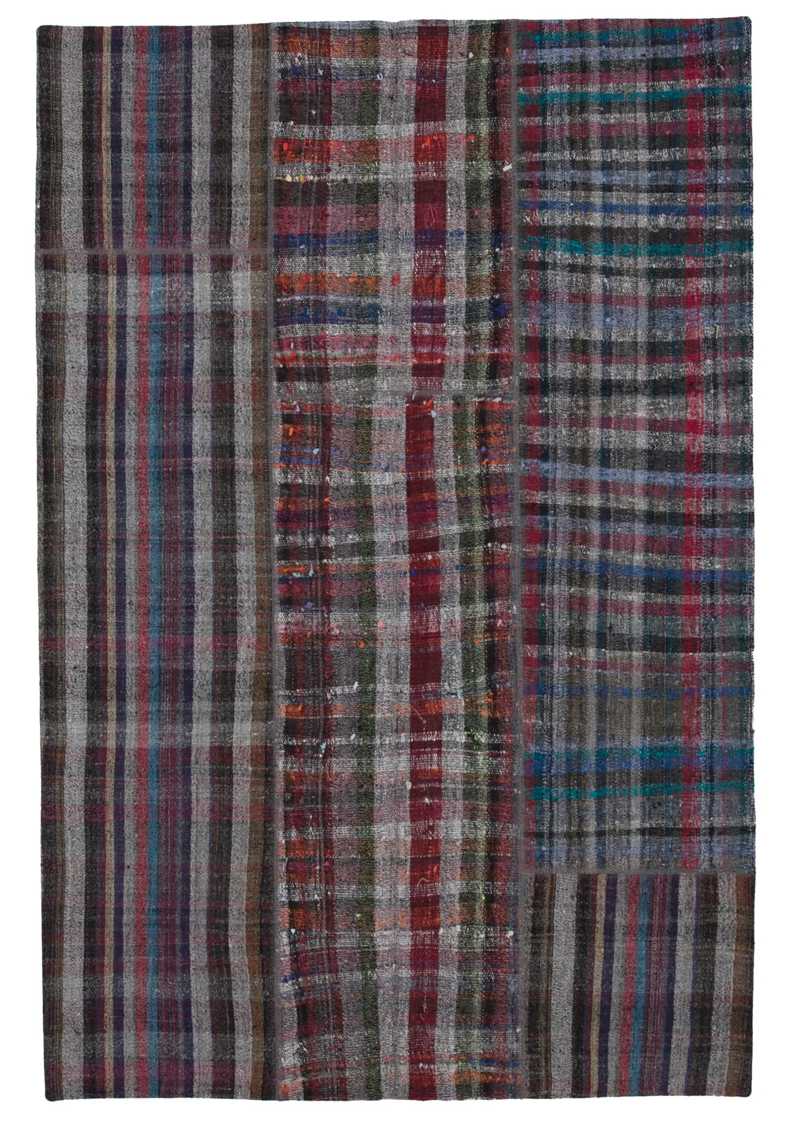 Rc_30348_1_Multicolor_Oriental_Kilim_Patchwork_Rugs Chaput Patchwork Multi Renk Pamuk Üzerine Yün El Dokuma Kilim-200x300 - Görsel 1