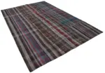Chaput Patchwork Multi Renk Pamuk Üzerine Yün El Dokuma Kilim-200x300 - Görsel 2
