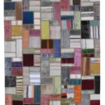 Chaput Patchwork Multi Renk Pamuk Üzerine Yün El Dokuma Kilim-205x293
