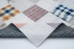 İnce Bez Patchwork Beyaz Pamuk Üzerine Yün El Dokuma Kilim-202x300 - Görsel 5