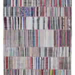 Chaput Patchwork Multi Renk Pamuk Üzerine Yün El Dokuma Kilim-200x284