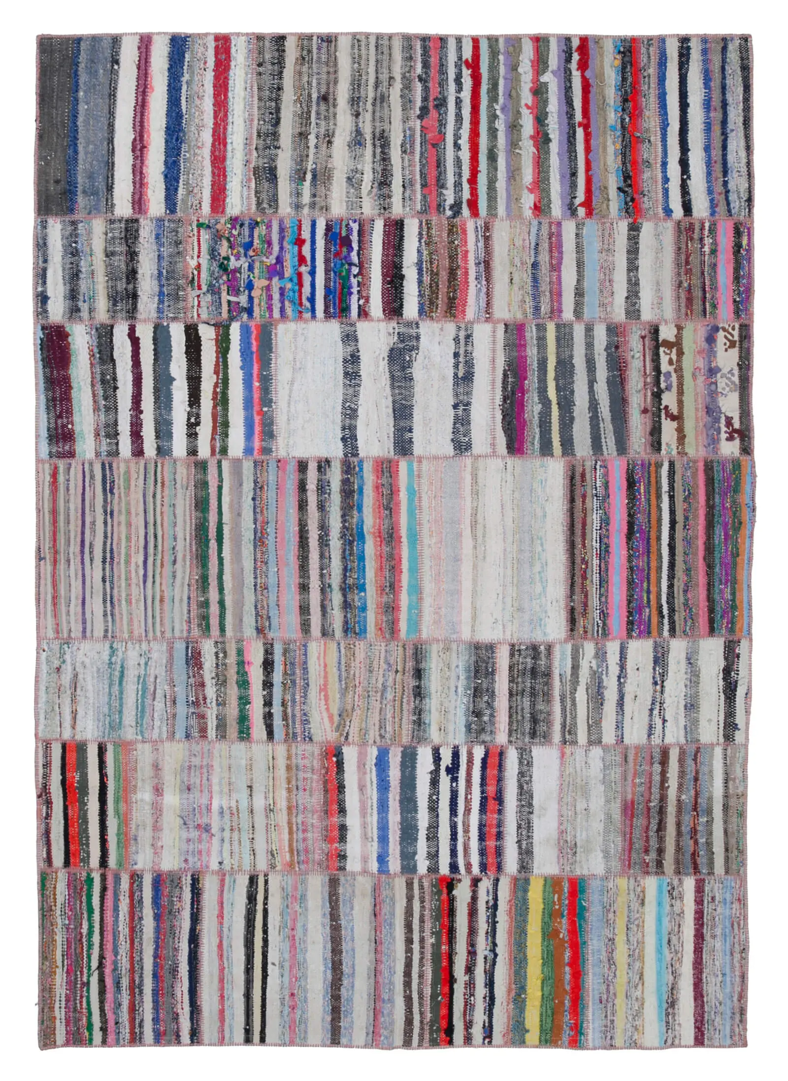 Rc_30351_1_Multicolor_Oriental_Kilim_Patchwork_Rugs Chaput Patchwork Multi Renk Pamuk Üzerine Yün El Dokuma Kilim-200x284 - Görsel 1