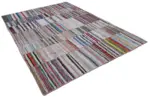 Chaput Patchwork Multi Renk Pamuk Üzerine Yün El Dokuma Kilim-200x284 - Görsel 2