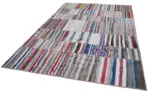 Chaput Patchwork Multi Renk Pamuk Üzerine Yün El Dokuma Kilim-200x284 - Görsel 3