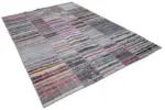 Chaput Patchwork Multi Renk Pamuk Üzerine Yün El Dokuma Kilim-194x283 - Görsel 2