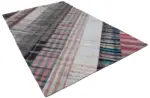 Chaput Patchwork Multi Renk Pamuk Üzerine Yün El Dokuma Kilim-196x304 - Görsel 2