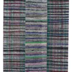 Chaput Patchwork Multi Renk Pamuk Üzerine Yün El Dokuma Kilim-202x291
