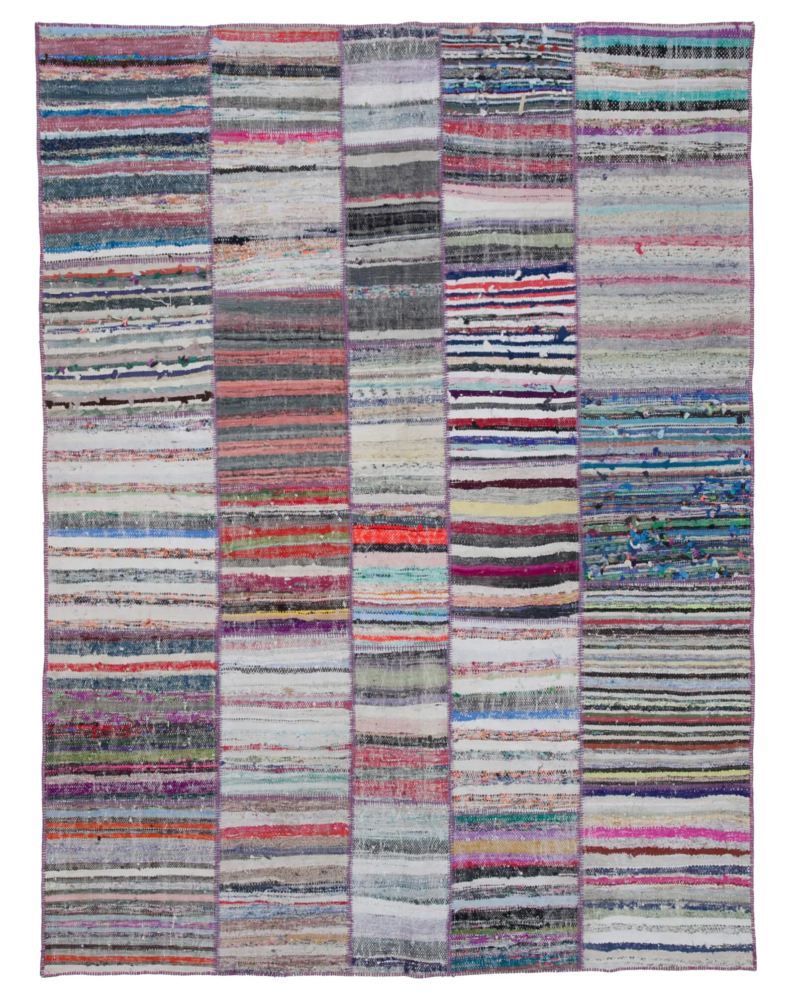 Rc_30356_1_Multicolor_Oriental_Kilim_Patchwork_Rugs Chaput Patchwork Multi Renk Pamuk Üzerine Yün El Dokuma Kilim-210x280 - Görsel 1