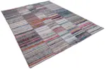 Chaput Patchwork Multi Renk Pamuk Üzerine Yün El Dokuma Kilim-210x280 - Görsel 2