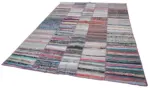 Chaput Patchwork Multi Renk Pamuk Üzerine Yün El Dokuma Kilim-210x280 - Görsel 3