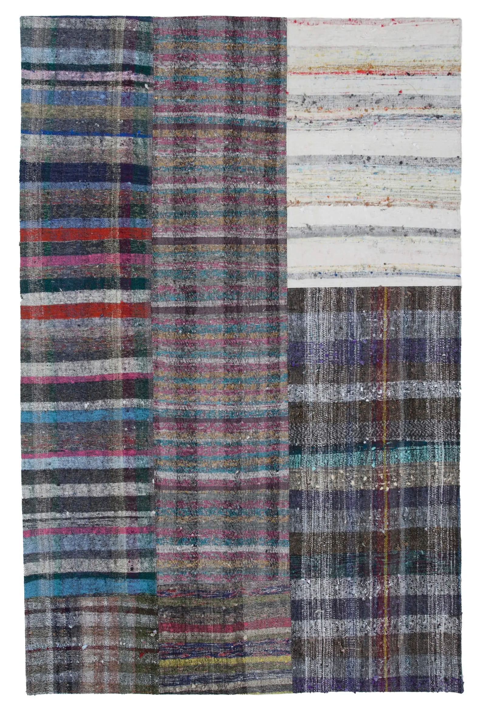 Rc_30357_1_Multicolor_Oriental_Kilim_Patchwork_Rugs Chaput Patchwork Multi Renk Pamuk Üzerine Yün El Dokuma Kilim-198x302 - Görsel 1