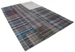 Chaput Patchwork Multi Renk Pamuk Üzerine Yün El Dokuma Kilim-198x302 - Görsel 2