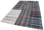 Chaput Patchwork Multi Renk Pamuk Üzerine Yün El Dokuma Kilim-198x302 - Görsel 3