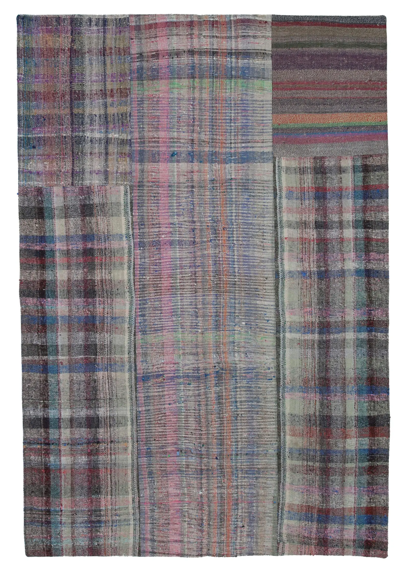 Rc_30358_1_Multicolor_Oriental_Kilim_Patchwork_Rugs Chaput Patchwork Multi Renk Pamuk Üzerine Yün El Dokuma Kilim-203x300 - Görsel 1