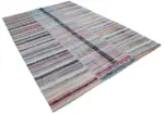 Chaput Patchwork Multi Renk Pamuk Üzerine Yün El Dokuma Kilim-203x299 - Görsel 2