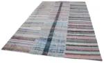 Chaput Patchwork Multi Renk Pamuk Üzerine Yün El Dokuma Kilim-203x299 - Görsel 3