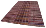 Chaput Patchwork Kırmızı Renk Pamuk Üzerine Yün El Dokuma Kilim-204x300 - Görsel 3