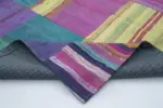 Chaput Patchwork Multi Renk Pamuk Üzerine Yün El Dokuma Kilim-201x302 - Görsel 5