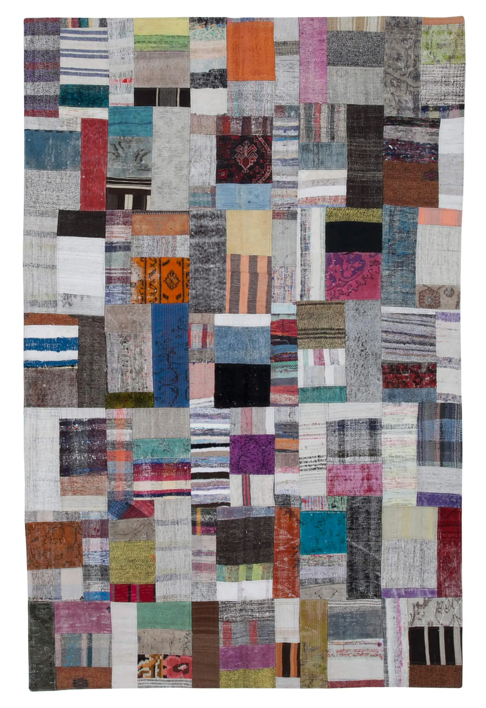 Rc_30364_1_Multicolor_Oriental_Kilim_Patchwork_Rugs Chaput Patchwork Multi Renk Pamuk Üzerine Yün El Dokuma Kilim-200x305 - Görsel 1