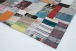Chaput Patchwork Multi Renk Pamuk Üzerine Yün El Dokuma Kilim-200x305 - Görsel 4