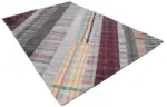 Chaput Patchwork Multi Renk Pamuk Üzerine Yün El Dokuma Kilim-204x303 - Görsel 2