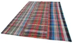 Chaput Patchwork Multi Renk Pamuk Üzerine Yün El Dokuma Kilim-202x285 - Görsel 3
