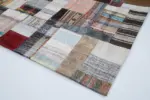 Chaput Patchwork Multi Renk Pamuk Üzerine Yün El Dokuma Kilim-206x304 - Görsel 4