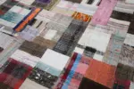 Chaput Patchwork Multi Renk Pamuk Üzerine Yün El Dokuma Kilim-206x304 - Görsel 6