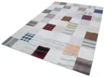 İnce Bez Patchwork Multi Pamuk Üzerine Yün El Dokuma Kilim-200x297 - Görsel 3