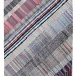 Chaput Patchwork Multi Renk Pamuk Üzerine Yün El Dokuma Kilim-203x303