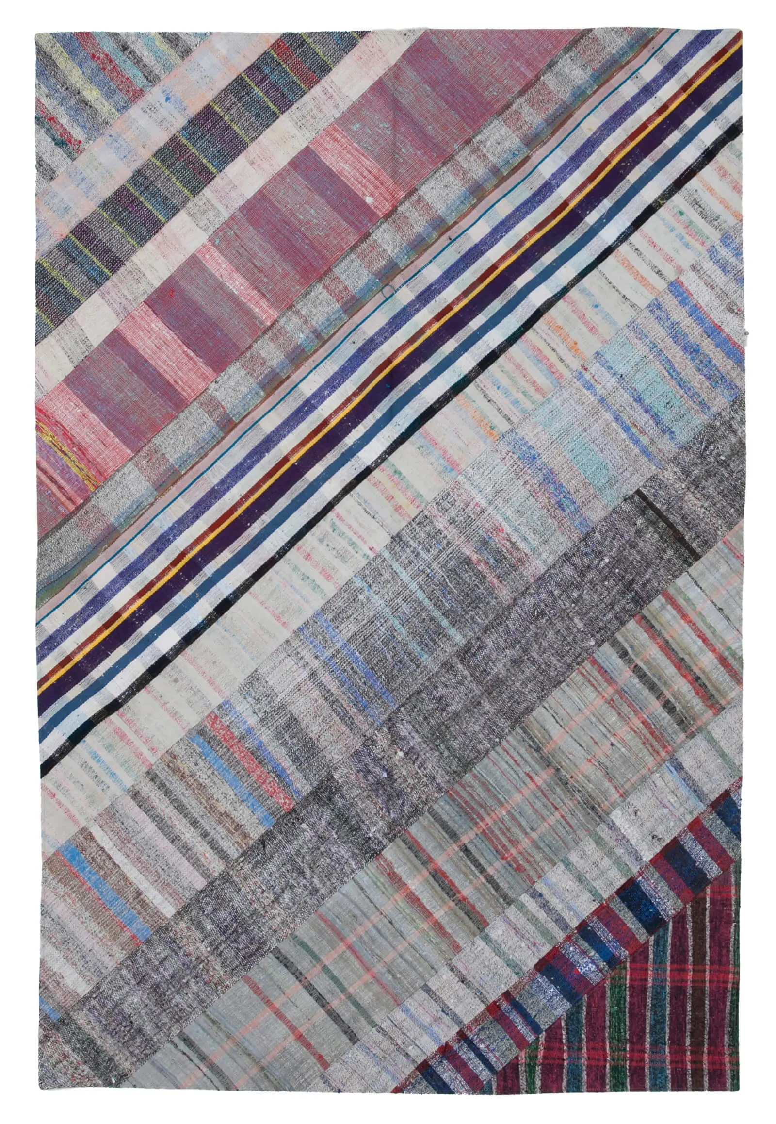 Rc_30386_1_Multicolor_Oriental_Kilim_Patchwork_Rugs Chaput Patchwork Multi Renk Pamuk Üzerine Yün El Dokuma Kilim-203x303 - Görsel 1