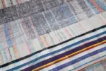 Chaput Patchwork Multi Renk Pamuk Üzerine Yün El Dokuma Kilim-203x303 - Görsel 6