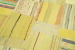 Chaput Patchwork Sarı Renk Pamuk Üzerine Yün El Dokuma Kilim-204x298 - Görsel 6