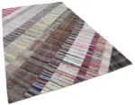 Chaput Patchwork Multi Renk Pamuk Üzerine Yün El Dokuma Kilim-200x307 - Görsel 2