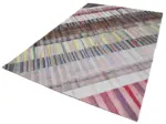 Chaput Patchwork Multi Renk Pamuk Üzerine Yün El Dokuma Kilim-200x307 - Görsel 3