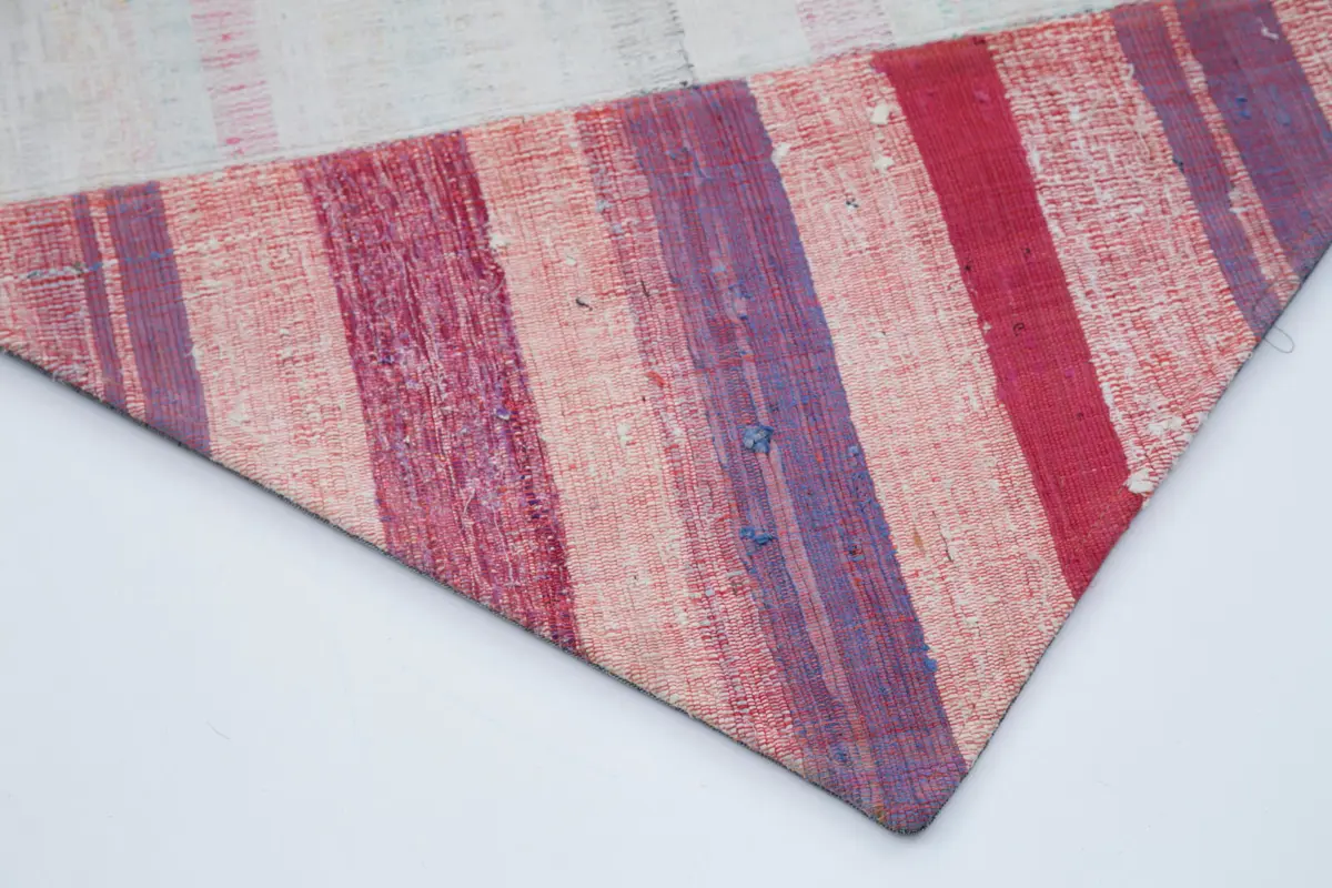 Chaput Patchwork Multi Renk Pamuk Üzerine Yün El Dokuma Kilim-200x307 - Görsel 4