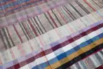 Chaput Patchwork Multi Renk Pamuk Üzerine Yün El Dokuma Kilim-203x305 - Görsel 6