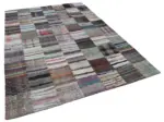 Chaput Patchwork Multi Renk Pamuk Üzerine Yün El Dokuma Kilim-210x298 - Görsel 2