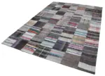 Chaput Patchwork Multi Renk Pamuk Üzerine Yün El Dokuma Kilim-210x298 - Görsel 3