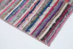 Chaput Patchwork Multi Renk Pamuk Üzerine Yün El Dokuma Kilim-195x290 - Görsel 4