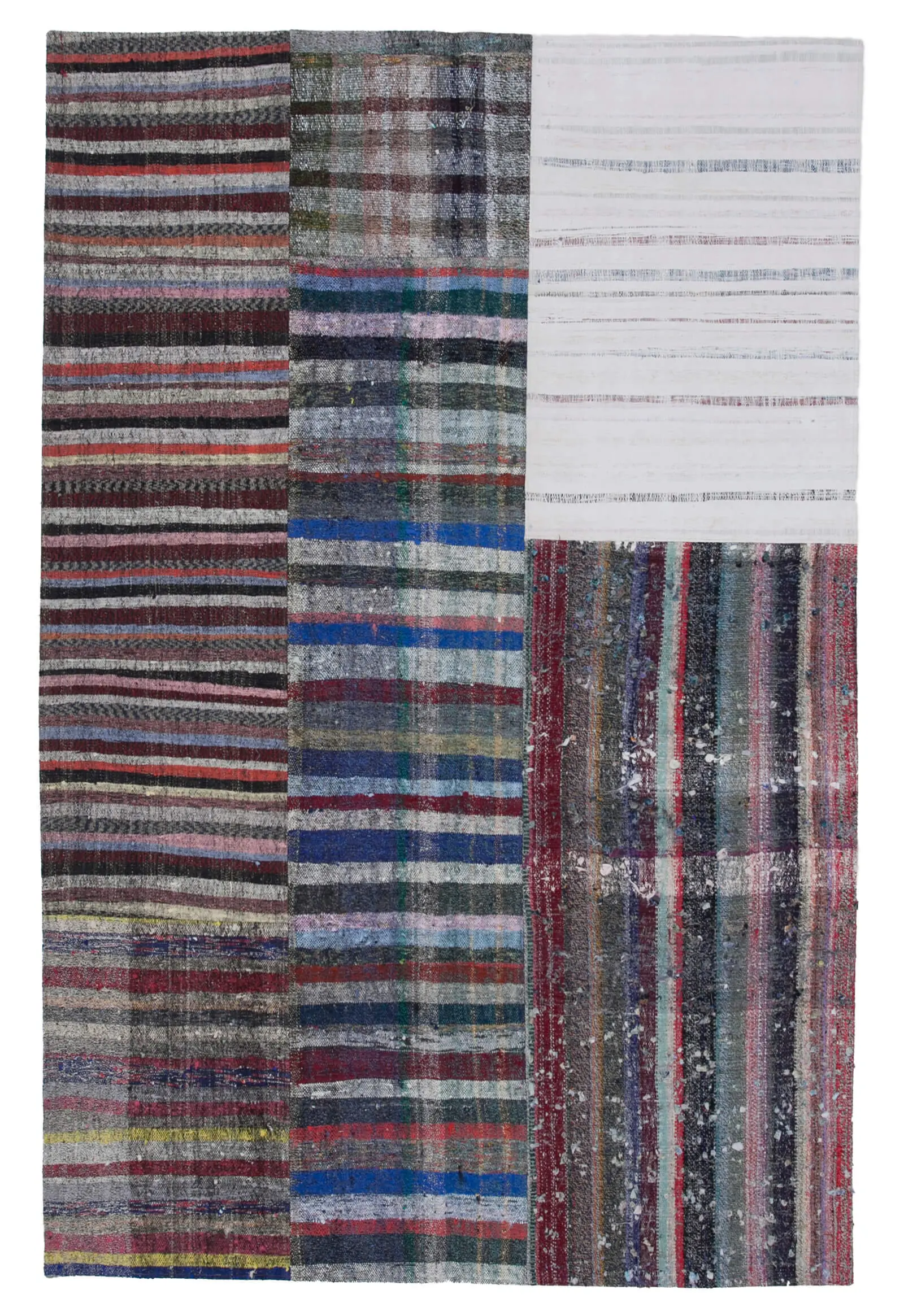 Rc_30395_1_Multicolor_Oriental_Kilim_Patchwork_Rugs Chaput Patchwork Multi Renk Pamuk Üzerine Yün El Dokuma Kilim-196x299 - Görsel 1