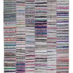 Chaput Patchwork Multi Renk Pamuk Üzerine Yün El Dokuma Kilim-200x298