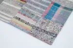 Chaput Patchwork Multi Renk Pamuk Üzerine Yün El Dokuma Kilim-202x298 - Görsel 4